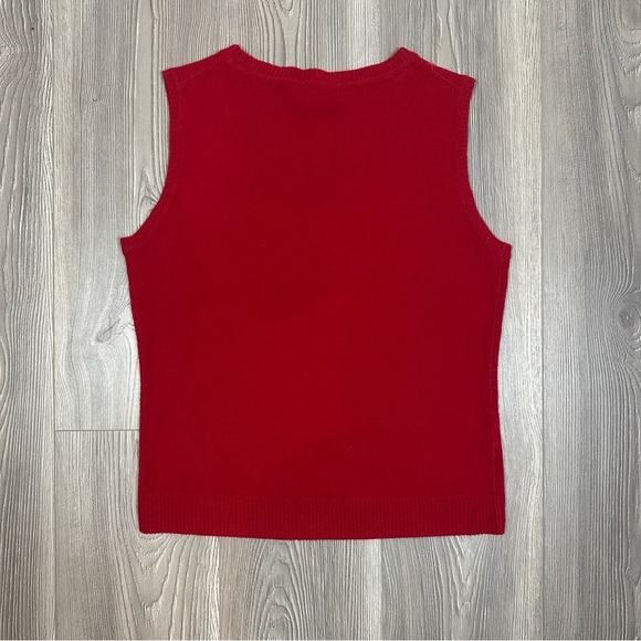 Stephanie Rogers Red Knit Sleeveless Sweater Vest Size L - Picture 6 of 6
